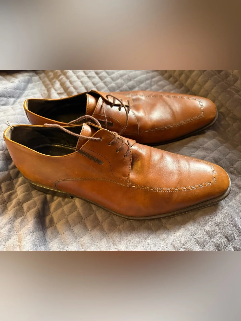 Men’s Luxury Bruno Magli RISKOR Leather Dress Shoes Italy - Size 10 Wide